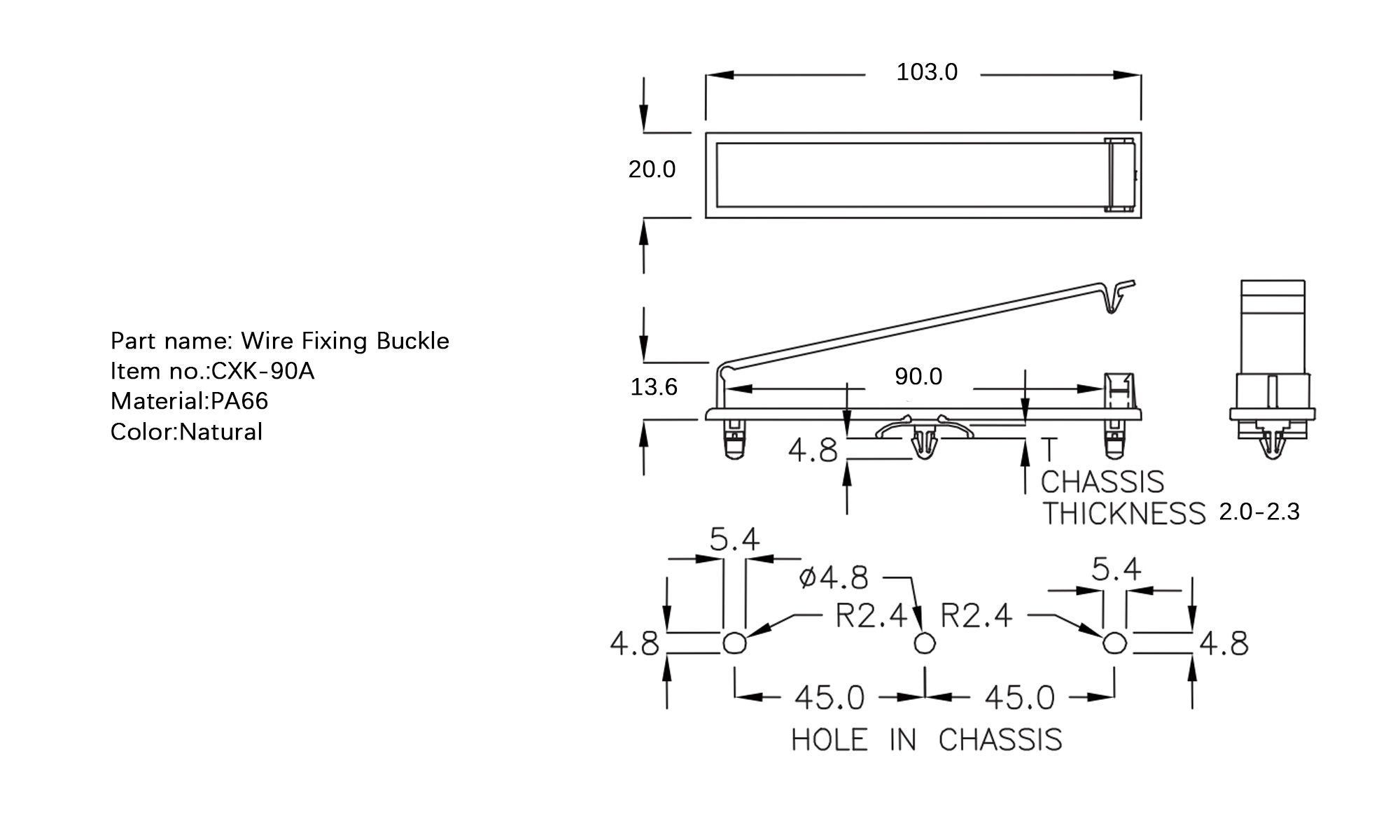 Wire Fixing Buckle CXK-90A